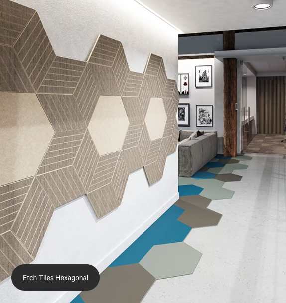 ZINTRA ETCH HEXAGON ACOUSTIC TILES