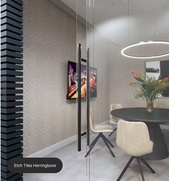 ZINTRA ETCH HERRINGBONE ACOUSTIC TILES